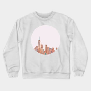 New York City (Manhattan) Skyline in Pink Crewneck Sweatshirt